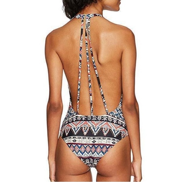 Billabong Boho Patterned Halter One-Piece Swimsuit with Open Back - Picture 2 of 2
